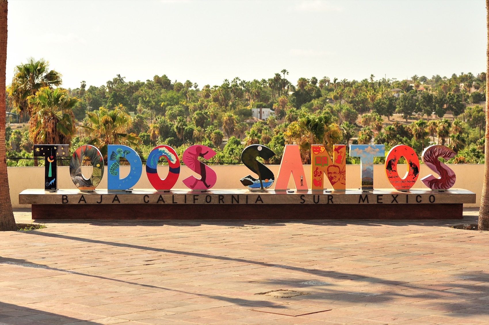 Todos Santos landmark over the palm oasis