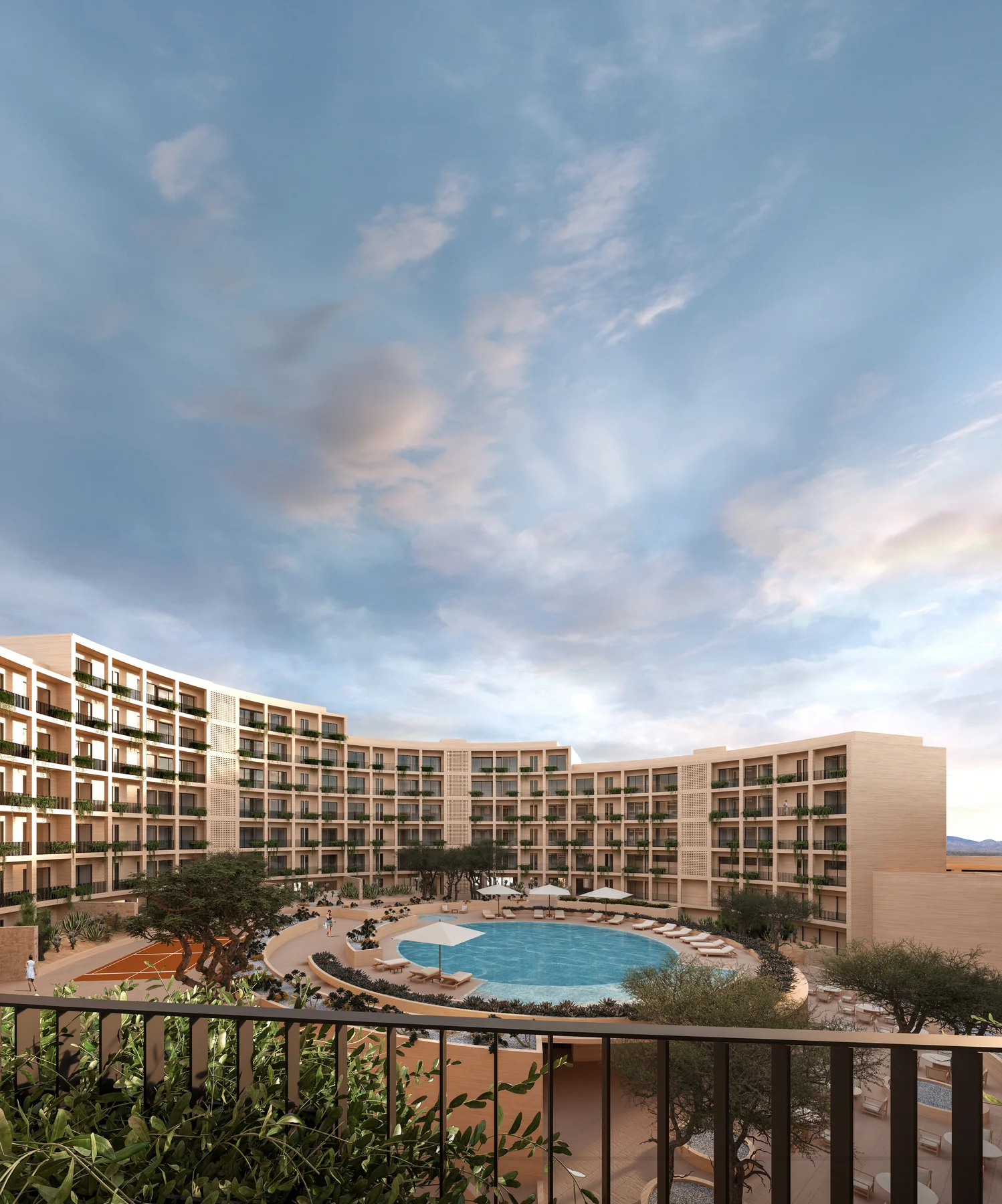 Oasis landscaped courtyard