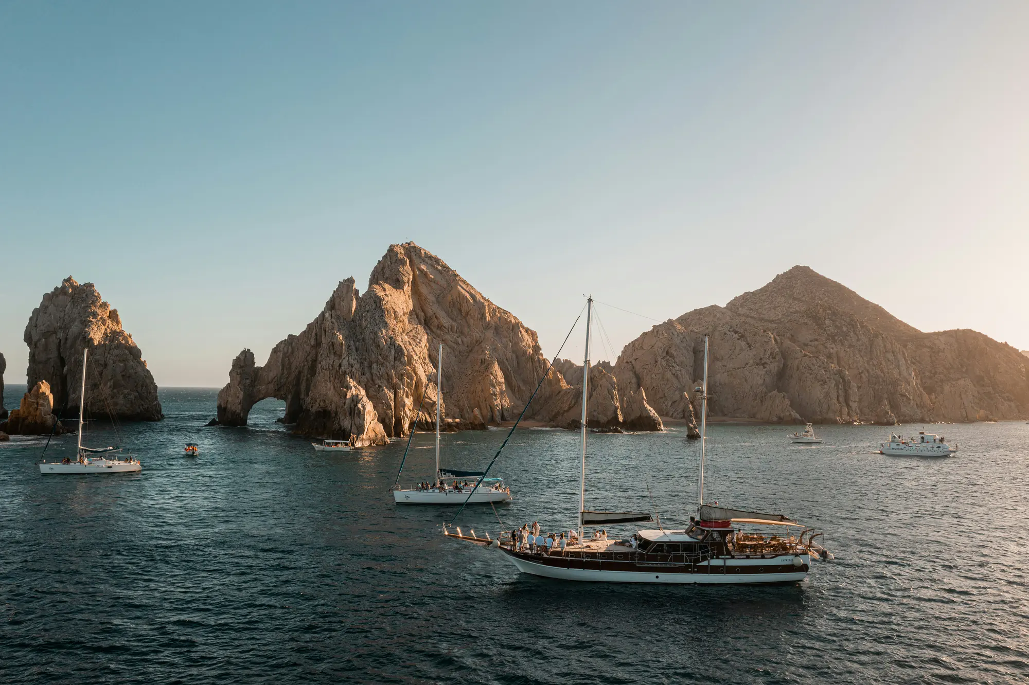 Sailboats at Land's End in Cabo San Lucas